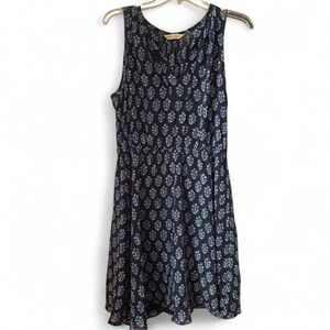 Rebecca Taylor Silk Blue Floral Skater Dress